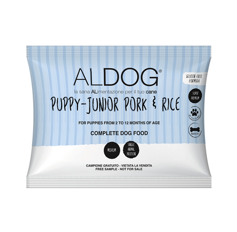 FREE SAMPLE ALDOG PUPPY-JUNIOR PORK Medium/Large Kibble